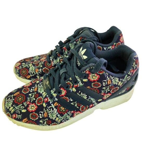 Adidas X The Farm ZX Flux Torsion 702001 Navy Floral Sneakers Size 6.5 - Picture 2 of 11